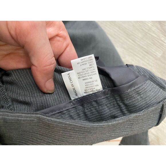 Atelier Luxe NWT Gray Pinstripe Dress Straight Leg Pants, Sz 10, MSRP $98 - Picture 7 of 10